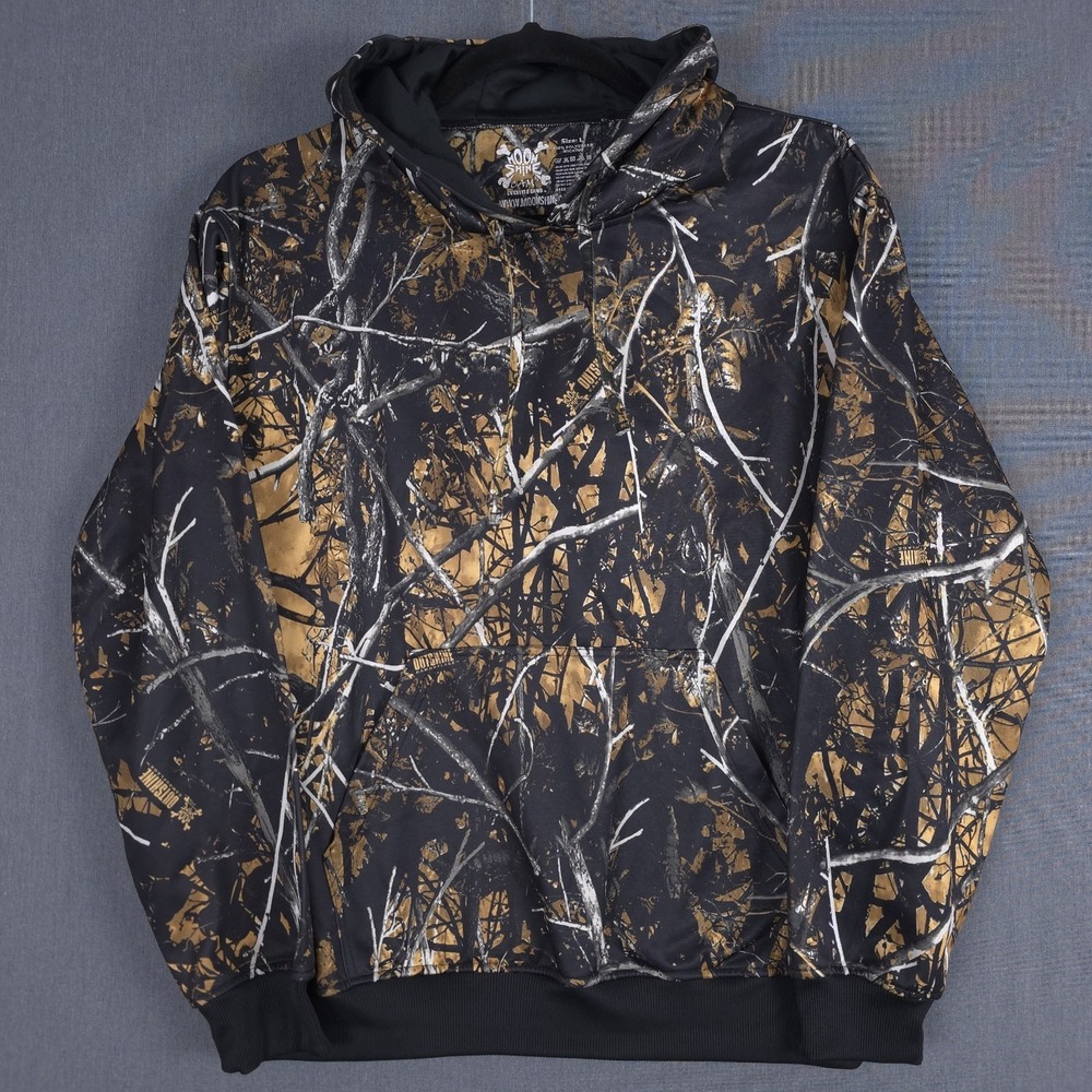 Moon Shine Camo Hoodie Men Large Outshine Camouflage Wicking Pullover Sweatshirt